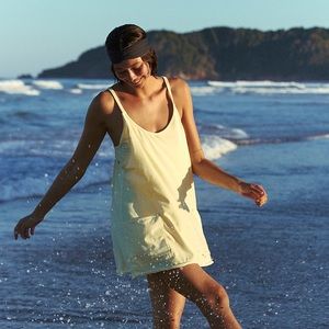 NWT Free People Hot Shot Mini Dress, Lemon Drop, XS 🍋